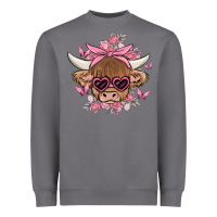 Storm cow with flowers and butterflies Heavyweight Sweatshirt - MaliasSmallBusiness