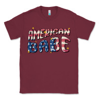 Burgundy American babe Classic Tee - MaliasSmallBusiness