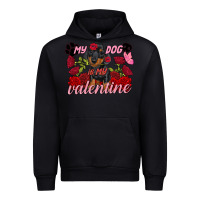 Black My dog is my Valentine's Day Urban Hoodie - FaDigitalArtStudio