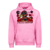 Fuchsia Pink My dog is my Valentine's Day Urban Hoodie - FaDigitalArtStudio