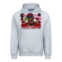 Heather Grey My dog is my Valentine's Day Urban Hoodie - FaDigitalArtStudio