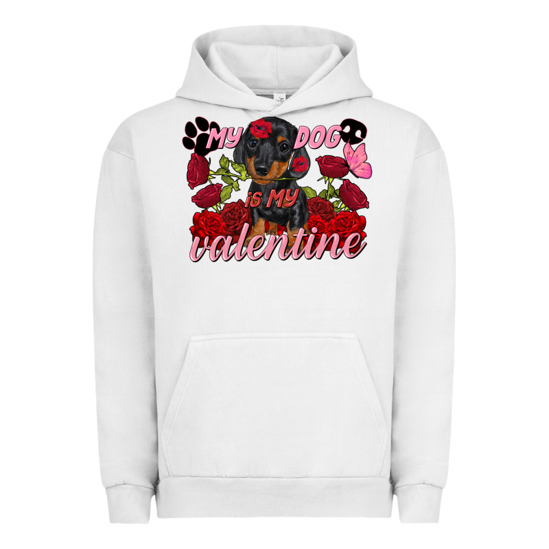 My Dog Is My Valentine's Day Urban Hoodie by FaDigitalArtStudio | Teevron