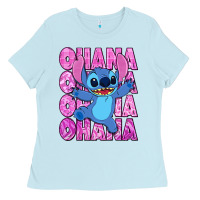 Baby Blue ohana stitch Ladies Tee - Zillion Design Studio