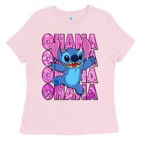 Bubblegum Pink ohana stitch Ladies Tee - Zillion Design Studio