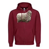Burgundy lincoln sheep Zipper Hoodie - LillyAllenDesigns