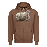 Chestnut lincoln sheep Zipper Hoodie - LillyAllenDesigns