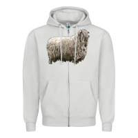 Dove Grey lincoln sheep Zipper Hoodie - LillyAllenDesigns