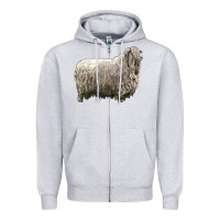 Heather Grey lincoln sheep Zipper Hoodie - LillyAllenDesigns