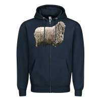 Navy lincoln sheep Zipper Hoodie - LillyAllenDesigns