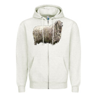Oatmeal Heather lincoln sheep Zipper Hoodie - LillyAllenDesigns