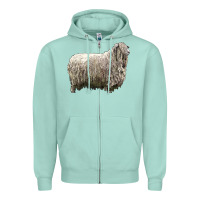 Seafoam lincoln sheep Zipper Hoodie - LillyAllenDesigns