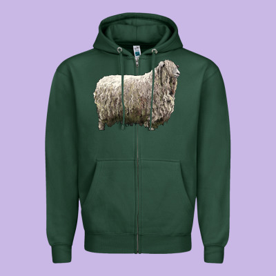 Lincoln Sheep Zipper Hoodie Designed By Lillyallendesigns