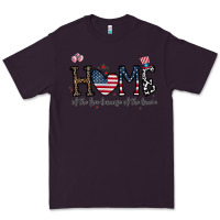 Plum home of the free beacuse of the brave Premium Tee - CowhideDigitalArt