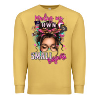 Antique Gold minding my own small business messy bun Premium Sweatshirt - texasbilliewilder
