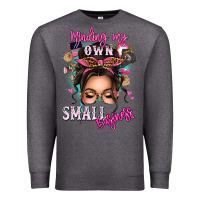 Charcoal Heather minding my own small business messy bun Premium Sweatshirt - texasbilliewilder