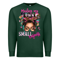 Sports Green minding my own small business messy bun Premium Sweatshirt - texasbilliewilder