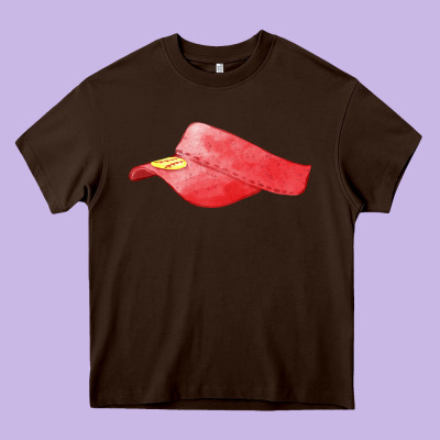 Red Softball Visor Fa Element Heavy Core Tee Designed By Fadigitalartstudio
