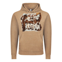 Vintage Coffee hand drawn cowhide cow fur Vintage Hoodie - BarkalooDesign