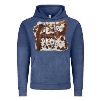Vintage Denim hand drawn cowhide cow fur Vintage Hoodie - BarkalooDesign