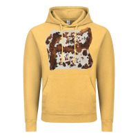Vintage Mustard hand drawn cowhide cow fur Vintage Hoodie - BarkalooDesign