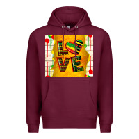 Burgundy juneteenth love Premium Hoodie - TumblerDesignByShophia