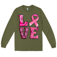 Army Green Breast Cancer love Long Sleeve Tee - NancyCooperArtShop