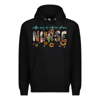 Black nurse coffee scrubs rubber gloves Premium Hoodie - JahusDesignShop