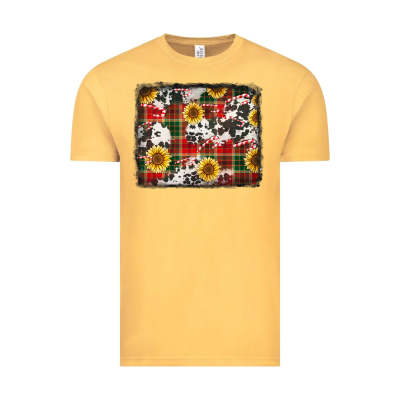 Cowhide Sunflowers Candy Canes Vintage Tee by Jasminsmagicworld | Teevron