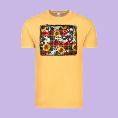Cowhide Sunflowers Candy Canes Vintage Tee Designed By Jasminsmagicworld