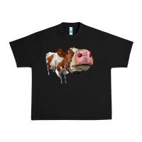 Black cute simmental cow Urban Heavy Tee - LillyAllenDesigns