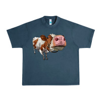 Midnight Navy cute simmental cow Urban Heavy Tee - LillyAllenDesigns