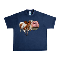 Navy cute simmental cow Urban Heavy Tee - LillyAllenDesigns