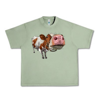 Oil Green cute simmental cow Urban Heavy Tee - LillyAllenDesigns