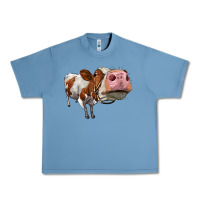 Pebble Blue cute simmental cow Urban Heavy Tee - LillyAllenDesigns