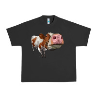 Pigment Black cute simmental cow Urban Heavy Tee - LillyAllenDesigns