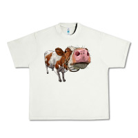 Pistachio cute simmental cow Urban Heavy Tee - LillyAllenDesigns