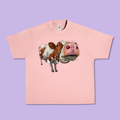 Cute Simmental Cow Urban Heavy Tee Designed By Lillyallendesigns