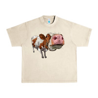 Sandshell cute simmental cow Urban Heavy Tee - LillyAllenDesigns