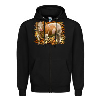 Black western simmental bull Zipper Hoodie - LillyAllenDesigns