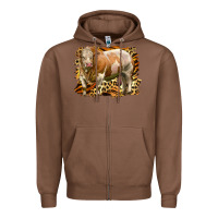 Chestnut western simmental bull Zipper Hoodie - LillyAllenDesigns