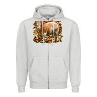 Dove Grey western simmental bull Zipper Hoodie - LillyAllenDesigns