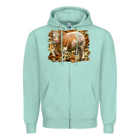 Seafoam western simmental bull Zipper Hoodie - LillyAllenDesigns