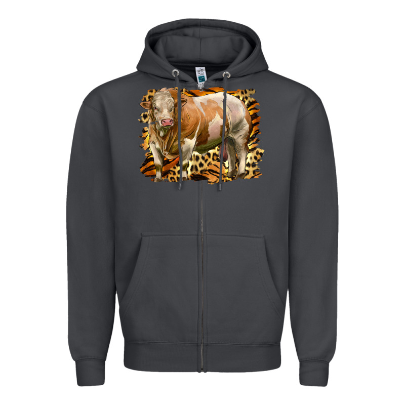 Western Simmental Bull Zipper Hoodie by LillyAllenDesigns | Teevron