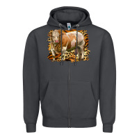 Smoke western simmental bull Zipper Hoodie - LillyAllenDesigns