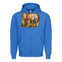 True Royal western simmental bull Zipper Hoodie - LillyAllenDesigns