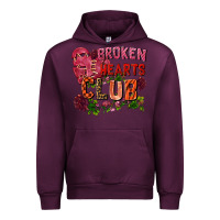 Mauve Wine Broken heart club Urban Hoodie - FaDigitalArtStudio