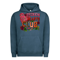 Pigment Midnight Navy Broken heart club Urban Hoodie - FaDigitalArtStudio