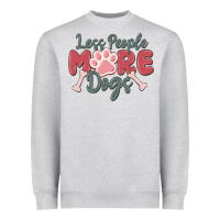 Heather Grey less people more dogs Heavyweight Sweatshirt - MaliasSmallBusiness