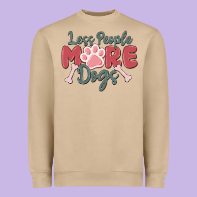 Less People More Dogs Heavyweight Sweatshirt Designed By Maliassmallbusiness