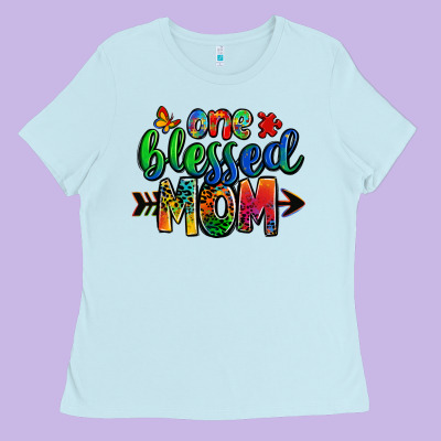 One Blessed Mom Autism Ladies Tee Designed By Zillion Design Studio